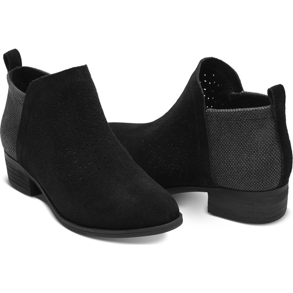 Toms Shoes - Toms Suede Radial Perforated Deia Booties